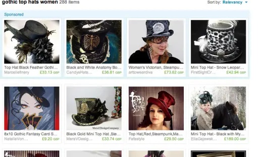 http://www.etsy.com/search/handmade?q=gothic+top+hats+women&page=2